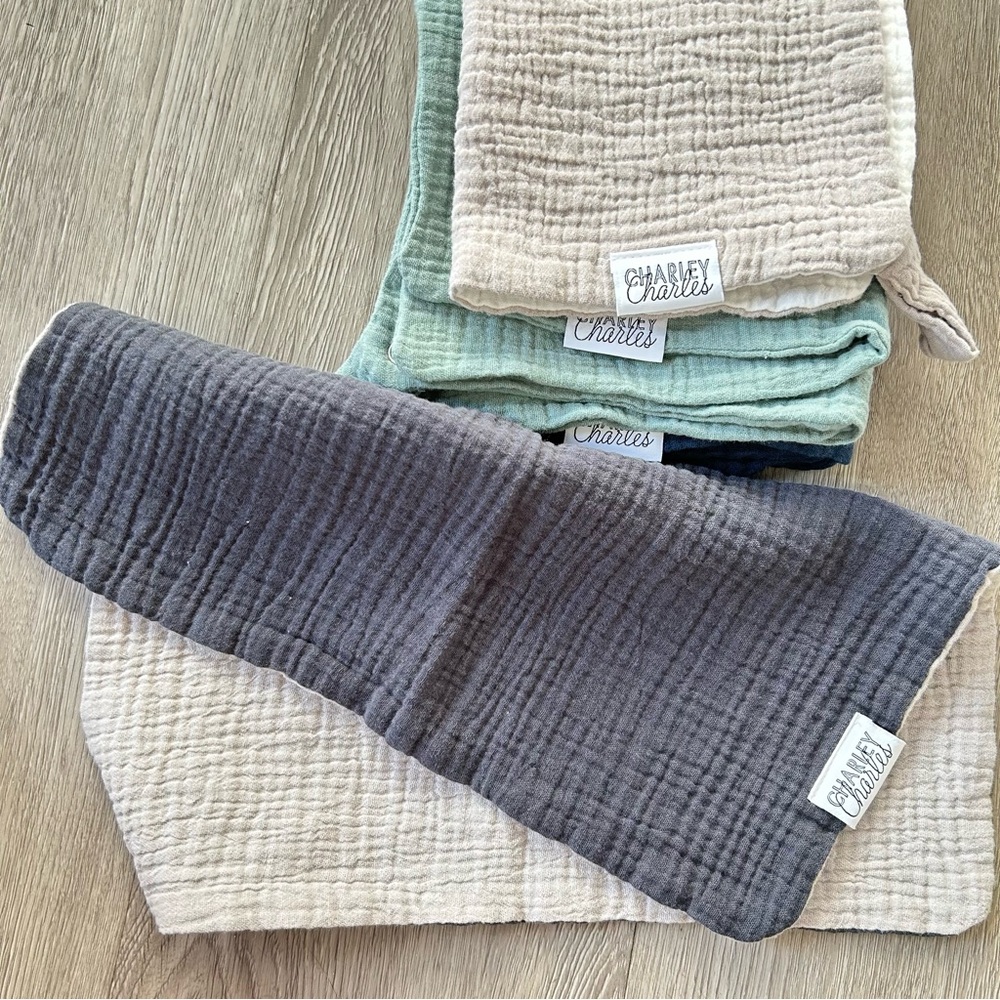 4 Charley Charles Gauze Pacifier Holder Blanket - 12 X 12